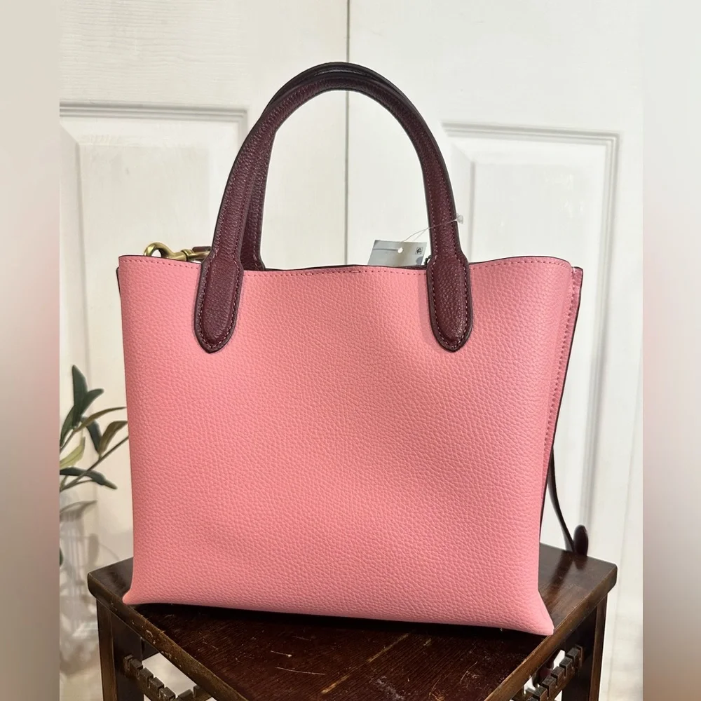Coach Willow tote 24 colorblock pink purple crossbody convertible - Picture 9 of 16